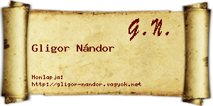 Gligor Nándor névjegykártya
